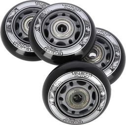 Nils Extreme PU 64x24 82A CZARNE N (4 szt.) + ABEC-9 (8 szt.) ZESTAW NILS EXTREME