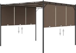 vidaXL Altana ogrodowa z zasłoną, 3 x 3 x 2,25 m, kolor taupe
