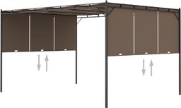 vidaXL Altana ogrodowa z zasłoną, 4 x 3 x 2,25 m, kolor taupe
