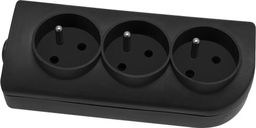 Elgotech Rozgałęźnik do przedłużacza 3-gniazda z/u czarny GN-30-2