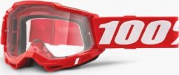 100% Gogle ACCURI 2 RED (Szyba Przezroczysta Anti-Fog, LT 88%-92%)