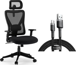 Krzesło biurowe SENSE7 Tone Czarne + kabel usb