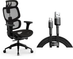 Krzesło biurowe SENSE7 NOBU black + kabel usb
