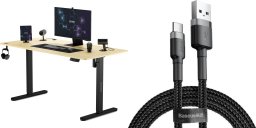 Biurko SENSE7 Nojo Sosna 140 cmx70 cm Black Pine + kabel usb