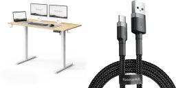 Biurko SENSE7 NOJO LIGHT Jasnobrązowo-Białe 120 cmx60 cm + kabel usb