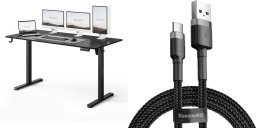 Biurko SENSE7 NOJO LIGHT Czarne 140 cmx70 cm + kabel usb