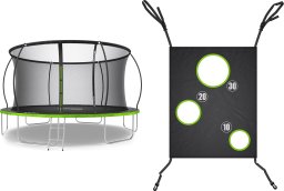 Trampolina ogrodowa Zipro Jump Pro Premium z siatką wewnętrzną 14FT 435cm + Mata Celnościowa