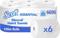 Kimberly-Clark Scott Slimroll - Ręczniki papierowe w roli, białe, 6 rolek - 190 m