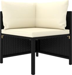 vidaXL Narożna sofa modułowa z poduszką, polirattan, czarna