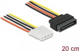 Delock Molex - SATA, 0.2m, Wielokolorowy (60136)