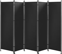 Shumee 5-panelowy parawan pokojowy 270 x 170 cm czarny NARNI