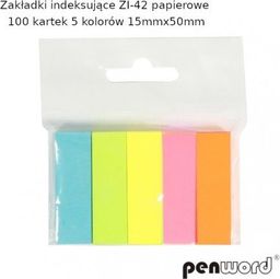 Penword Zakładki indeksujące PENWORD ZI-42 papierowe 100k. 5 Kol. 15mmx50mm Penword TARGI