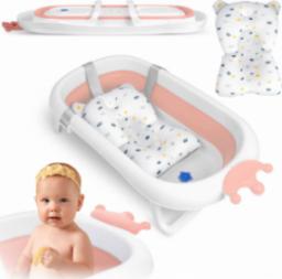 Ricokids Wanienka dla niemowląt z poduszką biało-różowa (RK-280)