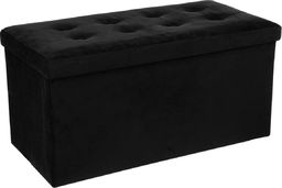 Atmosphera Pufa pikowana Adaline Black 76x38 cm