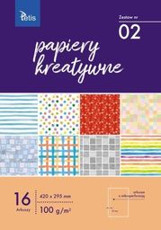 Tetis Papiery kreatywne TETIS 100g/m2 16ark. - zestaw 2 Tetis