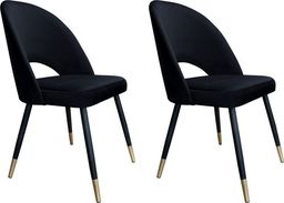 Atos Zestaw krzeseł ISKAR VELVET GOLD 2 szt czarne