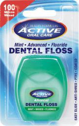 Active Oral Care Nić dentystyczna udoskonalona miętowa woskowana z fluorem - 722035