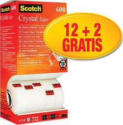 Scotch Taśma biurowa SCOTCH® Crystal (6-1933R14), 19mm, 33m, 12+2szt.