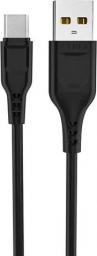 Kabel USB Denmen USB-A - microUSB 1 m Czarny (29348)