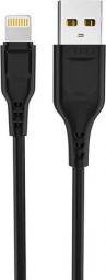 Kabel USB Denmen USB-A - Lightning 1 m Czarny (29350)