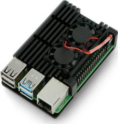JustPi Obudowa z dwoma wentylatorami Raspberry Pi 4B  (LT-4B02)