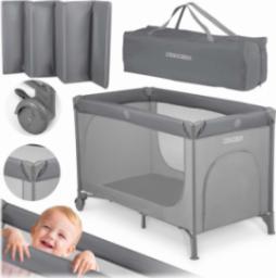 Ricokids Łóżeczko turystyczne + materac + torba 125 x 65 x 78 cm RK-240 szare