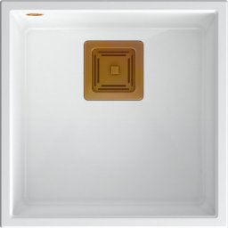 Zlewozmywak Quadron DAVID 40 GraniteQ snow white/elementy miedziane