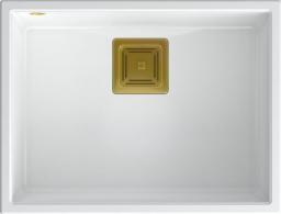 Zlewozmywak Quadron DAVID 50 GraniteQ snow white/elementy złote