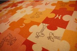 Dywany Łuszczów Dywan dziecięcy PUZZLE oranż , 80x150 cm