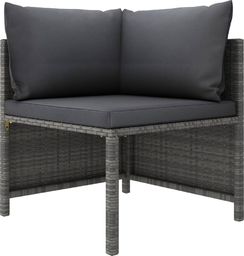 vidaXL Narożna sofa modułowa z poduszką, szara, polirattan