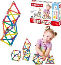 Woopie Klocki Magnetyczne Konstrukcyjne Układanka Kreatywna 70 el.
