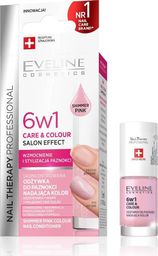 Eveline Nail Therapy Odżywka do paznokci nadająca kolor 6w1 SHIMMER PINK 5ml