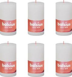 Bolsius Świece pieńkowe Shine, 6 szt., 130x68 mm, zgaszona biel