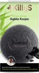 Killy`s KILLYS Botanical* gąbka KONJAC do mycia twarzy z węglem Bambusa do skóry trądzikowej