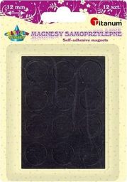 Titanum Magnesy samoprzylepne okrągłe czarne 12mm 12szt