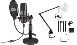 Mikrofon Mozos Mikrofon Mozos USB MKIT-900PRO Gamer + Statyw biurkowy na mikrofon czarny SB42
