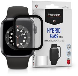 MyScreen Protector Apple Watch 6 44mm - Szkło hybrydowe na cały ekran MyScreen HYBRID GLASS edge3D (czarna ramka)