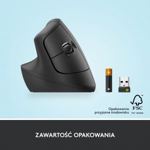 Mysz Logitech Lift Graphite Left (910-006474) 6