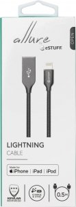 Kabel USB eStuff Lightning - USB-A 0.5 m Szary (ES601065) 2