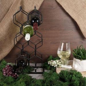 Vilde Stojak metalowy czarny wino regał szafka półka na wina 8 butelek 23x11x48 cm 2