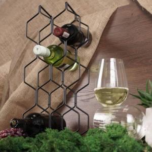 Vilde Stojak metalowy czarny wino regał szafka półka na wina 8 butelek 23x11x48 cm 8