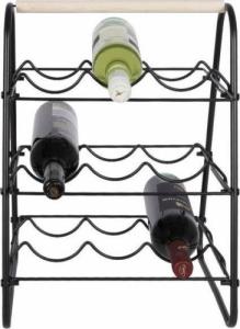 Trends4You Stojak metalowy czarny wino regał szafka półka na wina 9 butelek 33x29x46 cm 9