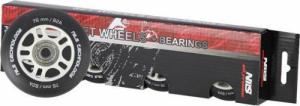 Nils Extreme PU 76x24 82A CZARNE MATOWE (4 szt.) + ABEC-9 (8 szt.) ZESTAW NILS EXTREME 4