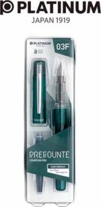 Platinum Pióro wieczne Prefounte Dark Emerald, F, w plastikowym opakowaniu, na blistrze, zielone 5