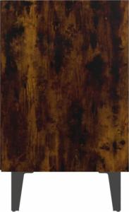 vidaXL vidaXL Szafka nocna, metalowe nóżki, przydymiony dąb, 40x30x50 cm 5