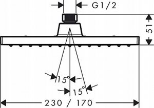 Deszczownica Hansgrohe Vernis Shape głowica górna 230 1Jet 7