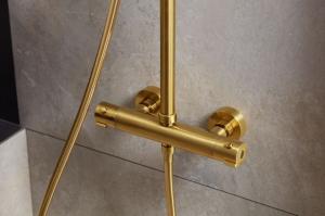 Zestaw prysznicowy KFA Moza Deszczownia Premium Z Baterią Natryskową Termostatyczną, Złoty Szczotkowany PVD (5736-920-31) 3