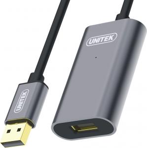 Kabel USB Unitek USB-A - USB-A 5 m Srebrny (Y-271) 2