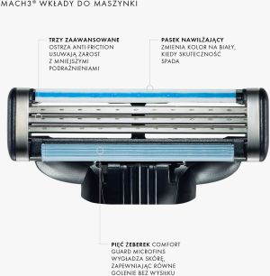 Gillette Mach 3 Manual HD Wkład do maszynki do golenia 4szt 2
