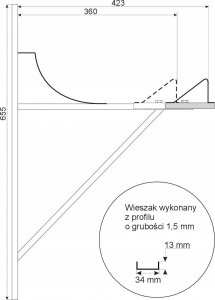 Hydroland WIESZAK/WSPORNIK DO NACZYNIA WYR. REGULOWANY W-Z-R// OG.WIESZAK 4